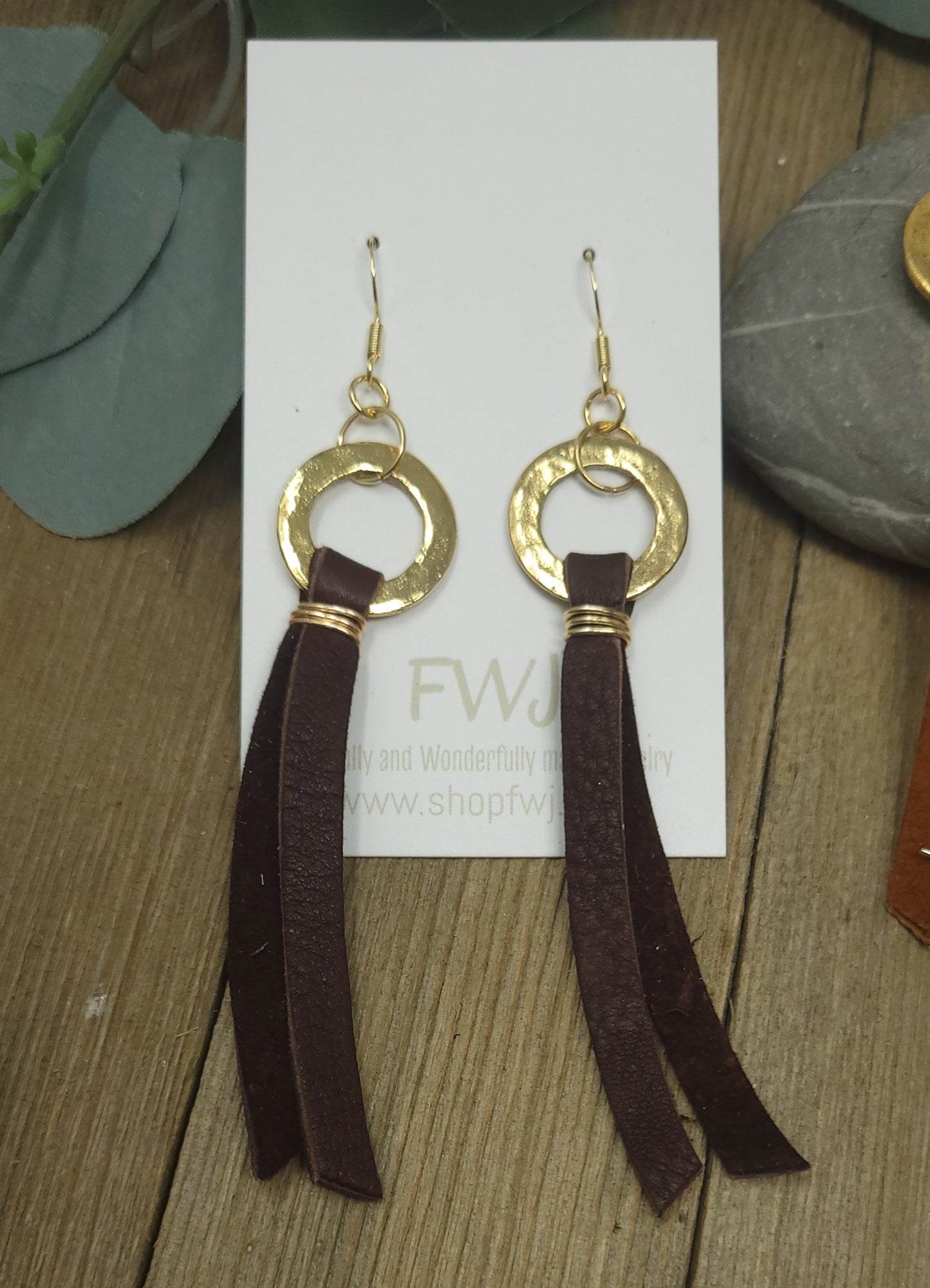 Leather tassel earrings in 4 colors