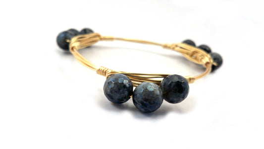 Labradorite bangle bracelet, grey bracelet, faceted gray bangle
